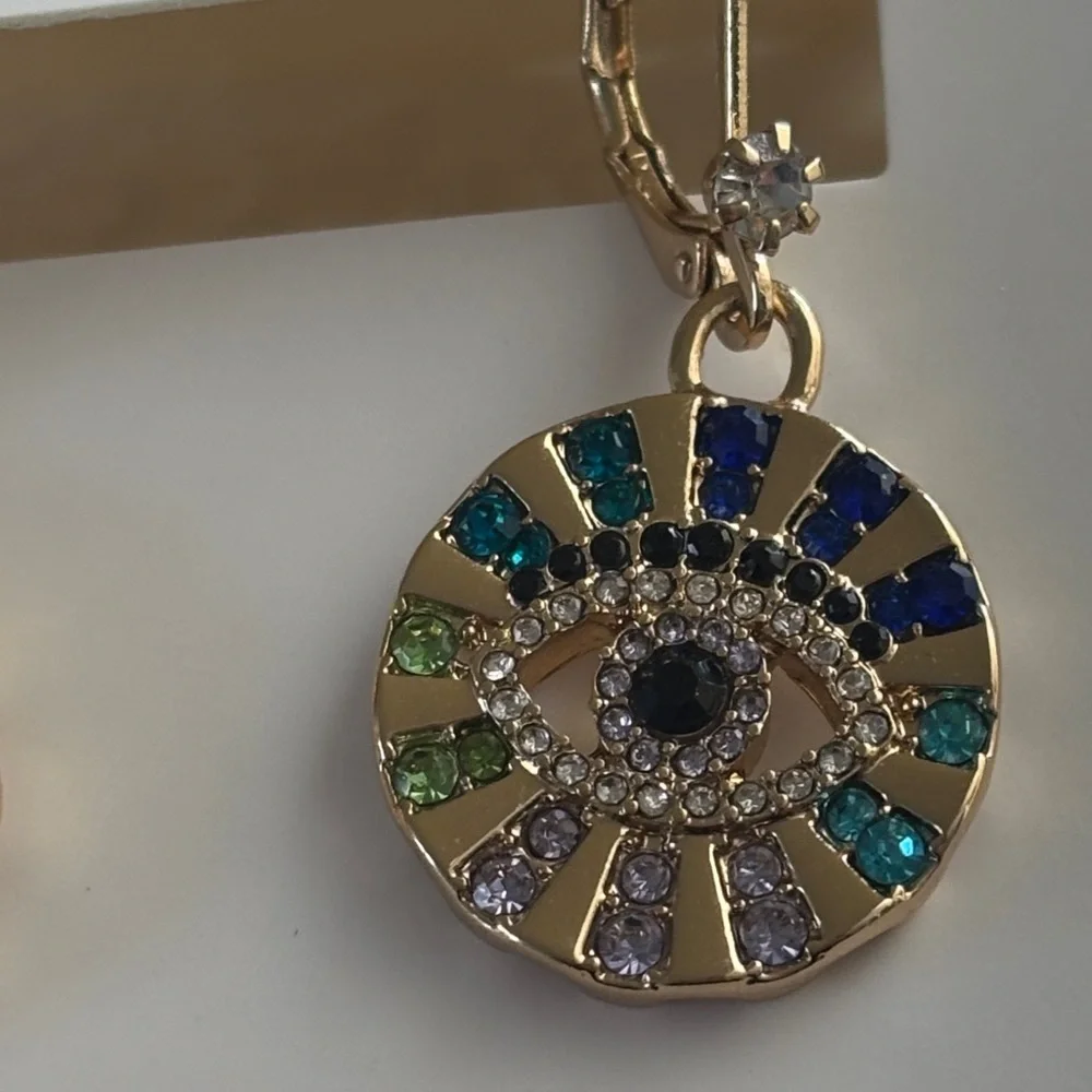 Betsey‎ Johnson Gold Tone Evil Eye Drop Earrings